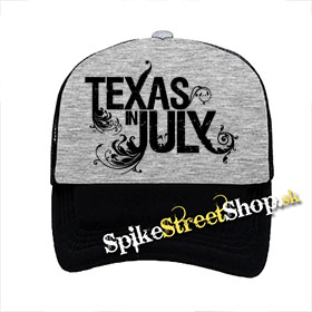TEXAS IN JULY - Logo - šedočierna sieťkovaná šiltovka model "Trucker"