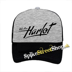 WE ARE HARLOT - Logo - šedočierna sieťkovaná šiltovka model "Trucker"