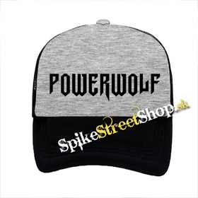 POWERWOLF - Logo - šedočierna sieťkovaná šiltovka model "Trucker"