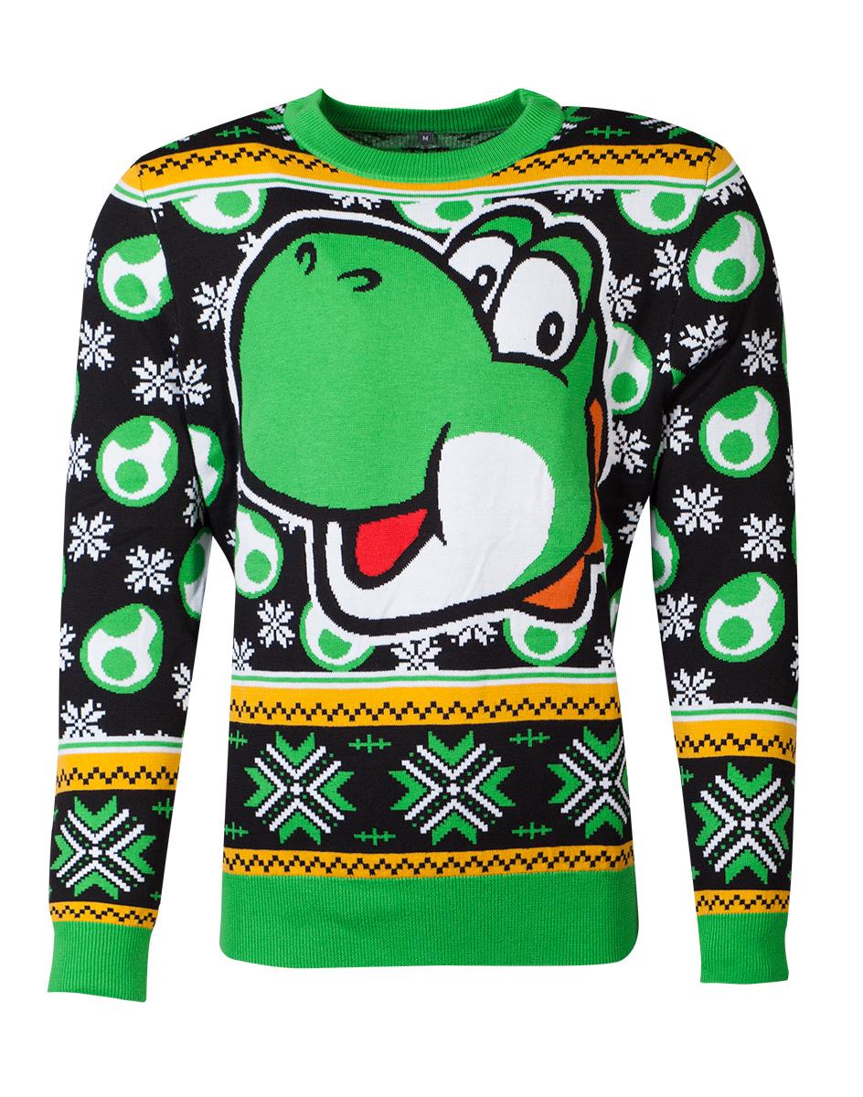 NINTENDO - Super Mario Yoshi Knitted Christmas Unisex Jumper - sveter
