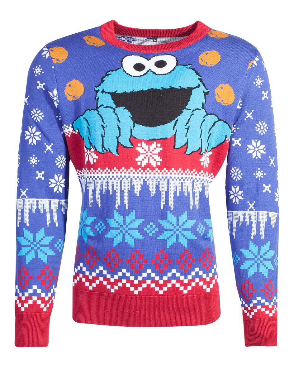 SESAME STREET - Cookiemonster Knitted Unisex Jumper - pánsky sveter