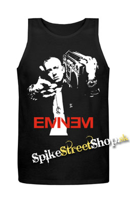 EMINEM - Logo & Portrait - Mens Vest Tank Top - čierne