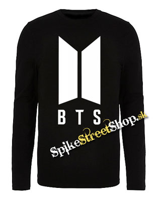 BTS - BANGTAN BOYS - Logo - čierne pánske tričko s dlhými rukávmi