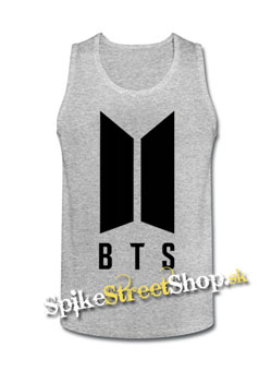 BTS - BANGTAN BOYS - Logo - Mens Vest Tank Top - šedé