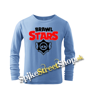 BRAWL STARS - Logo - svetlomodré detské tričko s dlhými rukávmi