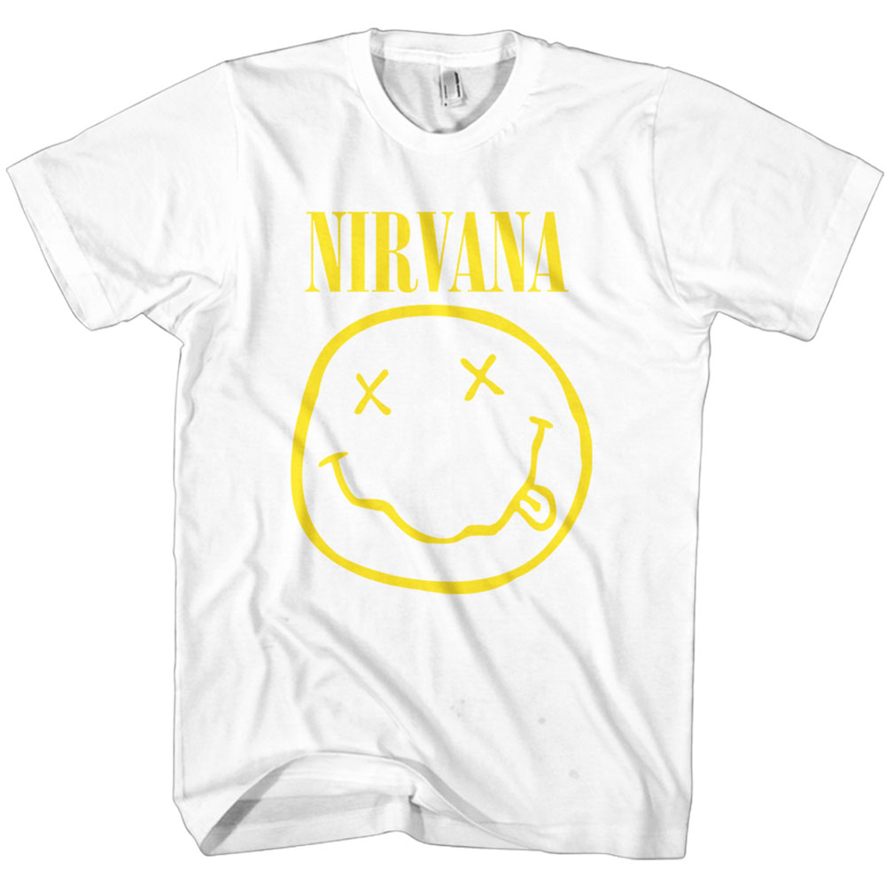 NIRVANA - Yellow Smiley - biele pánske tričko