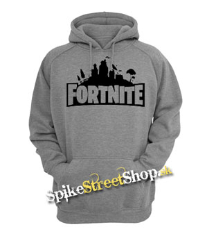 FORTNITE - Logo - sivá detská mikina