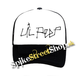 LIL PEEP - Logo - čiernobiela sieťkovaná šiltovka model "Trucker"