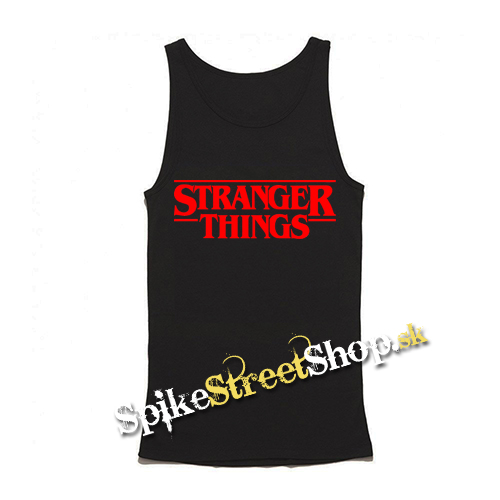STRANGER THINGS - Red Logo - Mens Vest Tank Top - čierne