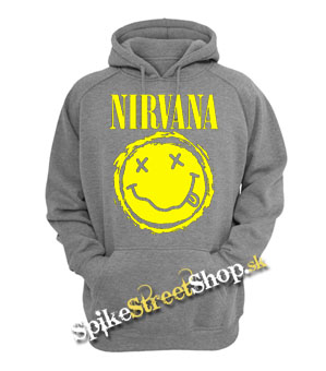 NIRVANA - Grunge Smile Yellow - sivá detská mikina