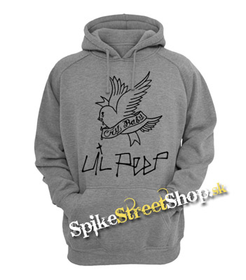LIL PEEP - Logo Cry Baby - šedá pánska mikina