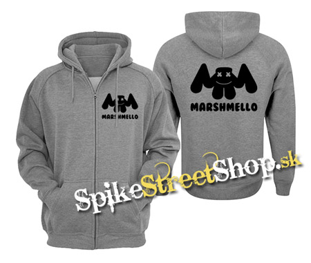 MARSHMELLO - Logo DJ - šedá pánska mikina na zips