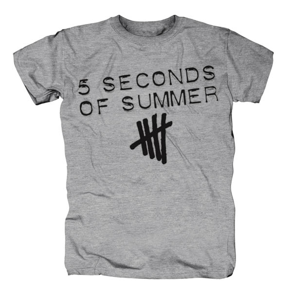 5 SECONDS OF SUMMER - Logo - sivé detské tričko
