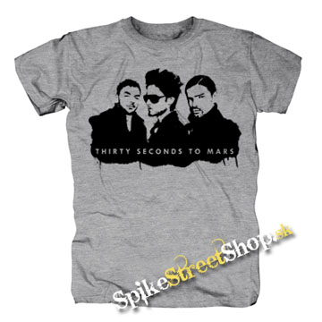 30 SECONDS TO MARS - Logo And Band - sivé detské tričko
