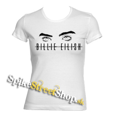 BILLIE EILISH - Eyes Logo - biele dámske tričko