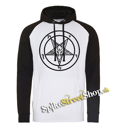 BAPHOMET - PENTAGRAM - čiernobiela pánska mikina