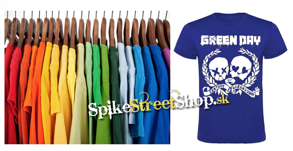 GREEN DAY - Skulls - farebné pánske tričko