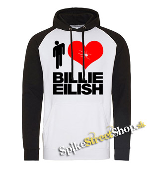 I LOVE BILLIE EILISH - čiernobiela pánska mikina