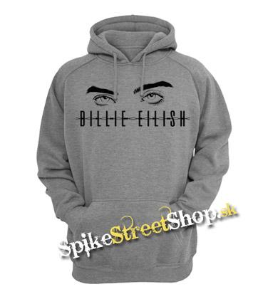 BILLIE EILISH - Eyes Logo - šedá pánska mikina