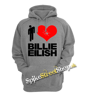 I LOVE BILLIE EILISH - šedá pánska mikina