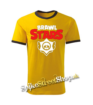 BRAWL STARS - Logo - žlté pánske tričko CONTRAST DUO-COLOUR