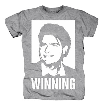 CHARLIE SHEEN - Winning - sivé detské tričko