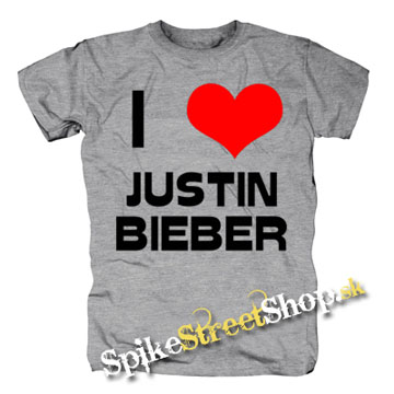 I LOVE JUSTIN BIEBER - sivé detské tričko