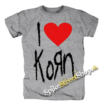 I LOVE KORN - sivé detské tričko