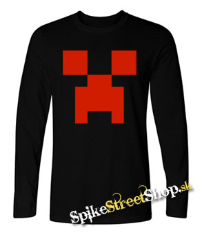 MINECRAFT - Red Creeper - detské tričko s dlhými rukávmi