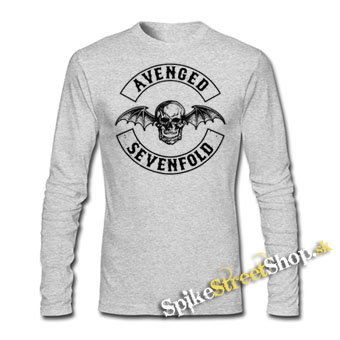 AVENGED SEVENFOLD - DeathBat Crest - šedé detské tričko s dlhými rukávmi