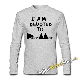 I AM DEVOTED TO DEPECHE MODE - šedé detské tričko s dlhými rukávmi