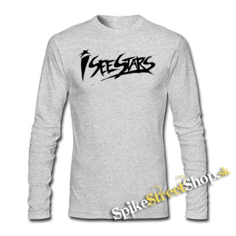 I SEE STARS - Logo - šedé detské tričko s dlhými rukávmi
