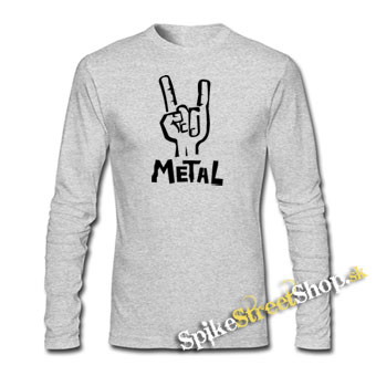 METAL - šedé detské tričko s dlhými rukávmi