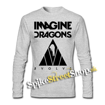 IMAGINE DRAGONS - Evolve Triangle Black - šedé detské tričko s dlhými rukávmi