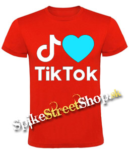 I LOVE TIK TOK - červené detské tričko