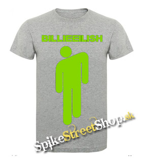 BILLIE EILISH - Green Logo Stickman - sivé detské tričko
