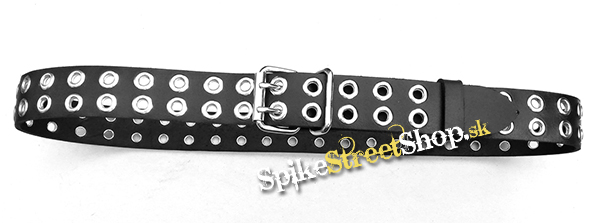 HOLLOW RIVETS BELT LEATHER - 2 radový opasok s KOVOVÝMI NITMI