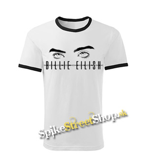 BILLIE EILISH - Eyes Logo - bieločierne chlapčenské tričko - CONTRAST BORDERS