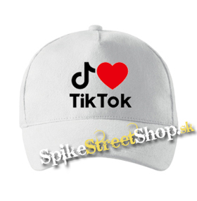 I LOVE TIK TOK - biela šiltovka (-30%=AKCIA)