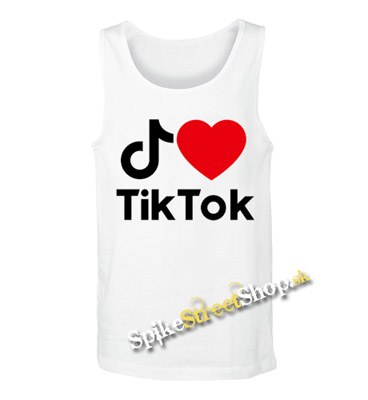 I LOVE TIK TOK - Mens Vest Tank Top - biele