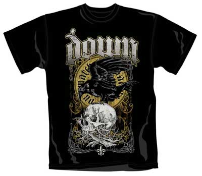 DOWN - Swamp Skull - čierne pánske tričko