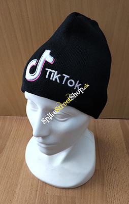Čierna zimná čiapka TIK TOK - Logo Black Beanie (-70%=VÝPREDAJ)
