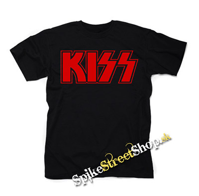 KISS - Red Logo - čierne detské tričko