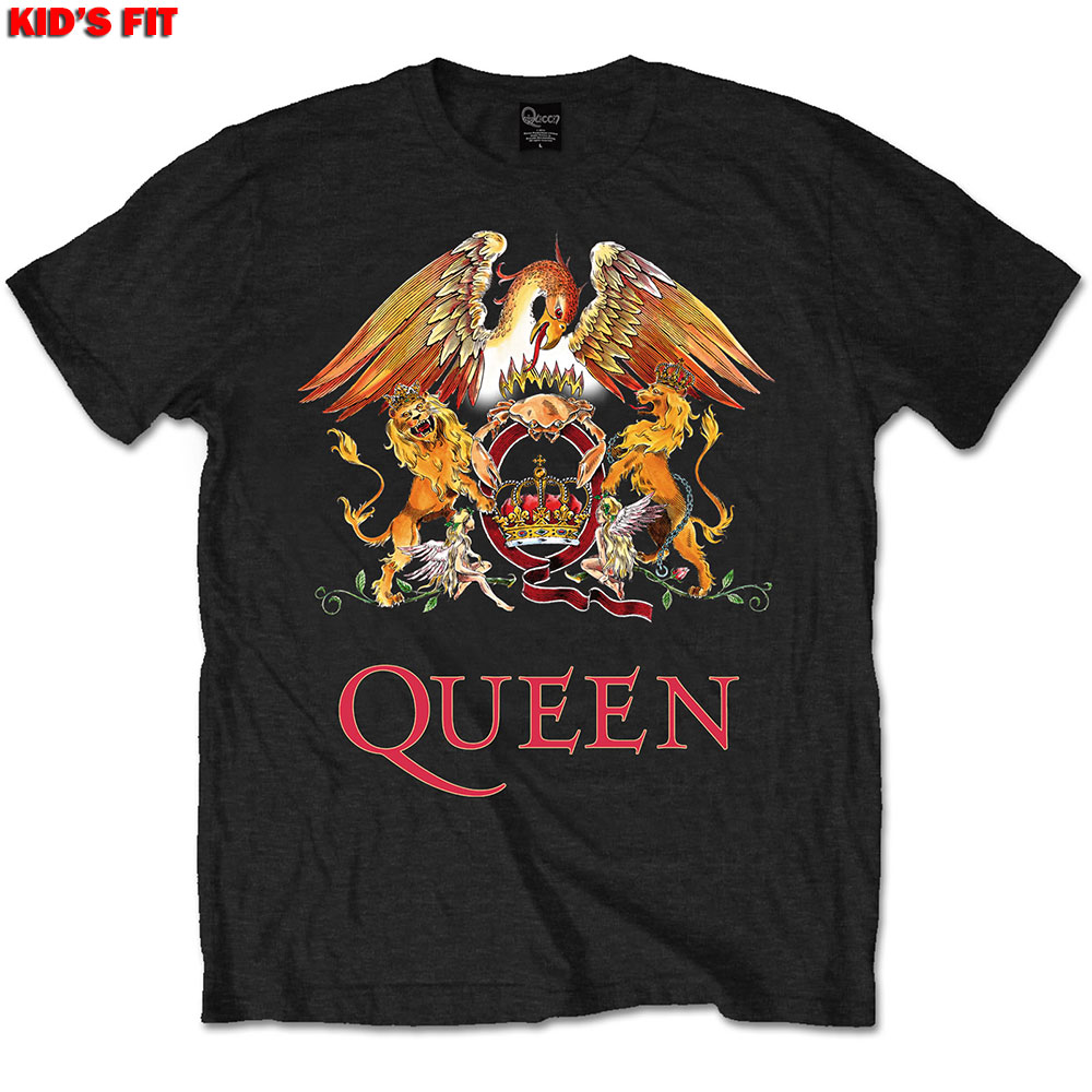 QUEEN - Classic Crest - čierne detské tričko