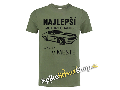 NAJLEPŠÍ AUTOMECHANIK v MESTE - olivové detské tričko