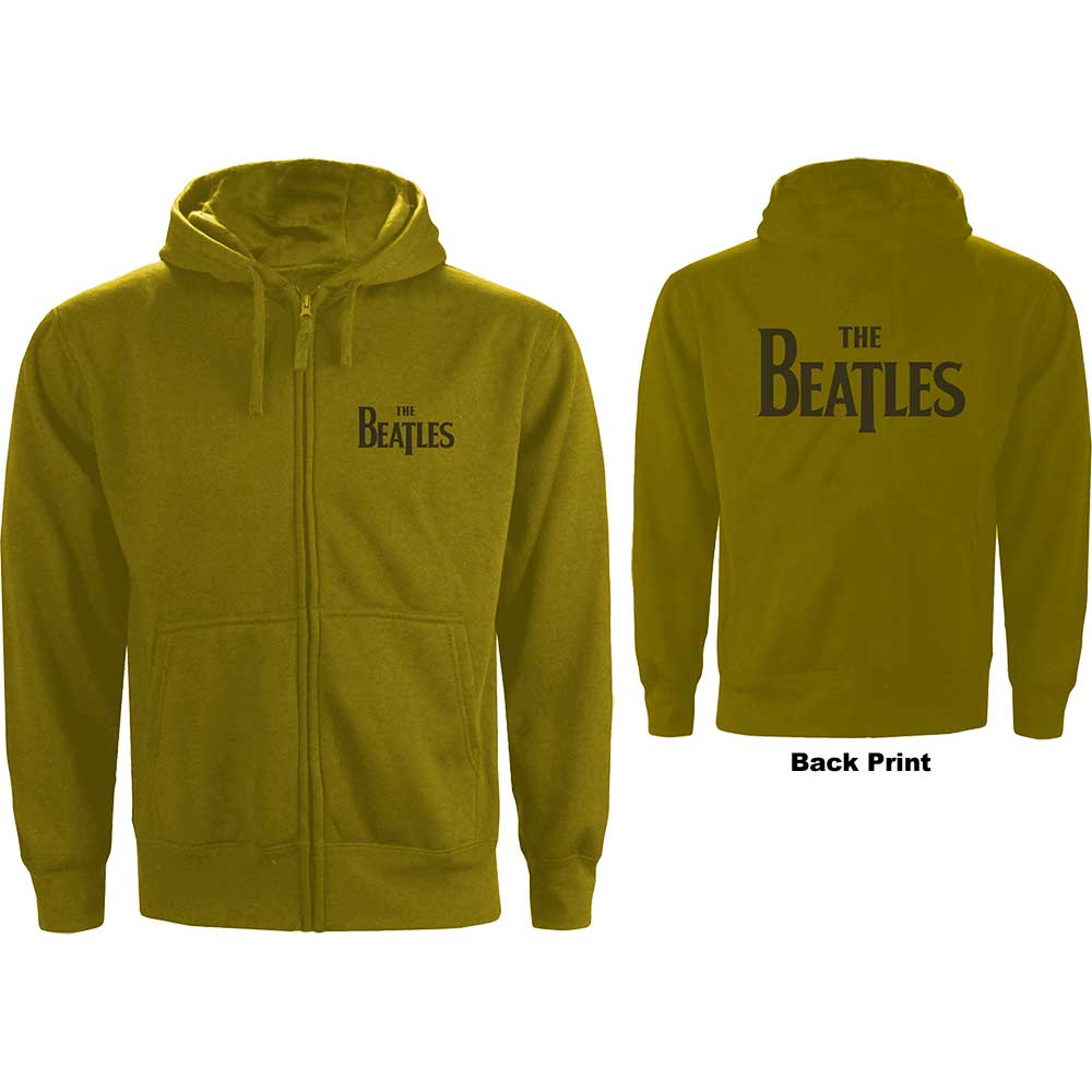 BEATLES - Drop T Logo - zelená pánska mikina
