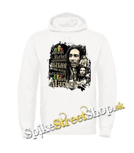 BOB MARLEY - Soul Rebel - biela pánska mikina