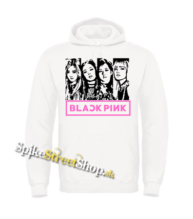 BLACKPINK - Logo & Band - biela pánska mikina