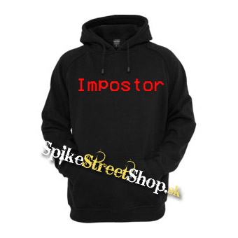 IMPOSTOR - Among Us Red Slogan - čierna pánska mikina