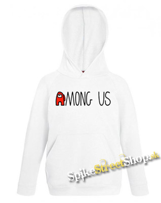 AMONG US - Logo Red White - biela pánska mikina